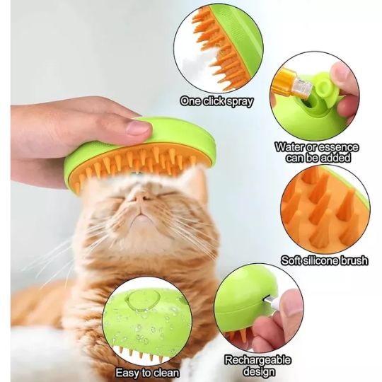 Cepillo de vapor 3 en 1 para mascotas